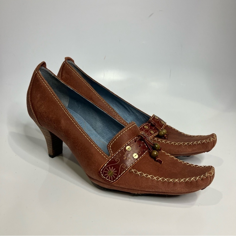 Indigo by Clarks pointed toe heels suede dancing‎ shoes size 9